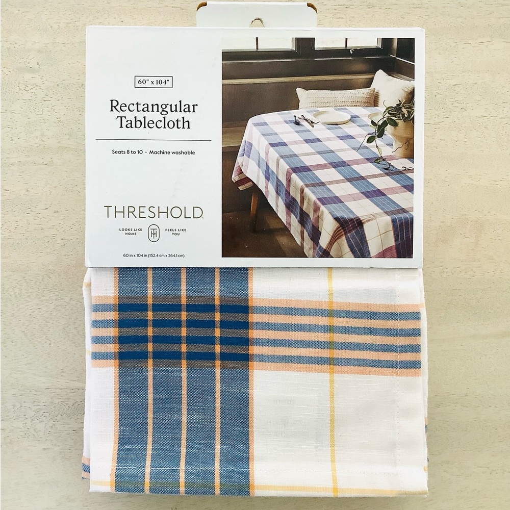 Threshold Blue and Maroon Plaid Tablecloth